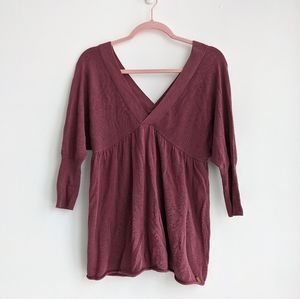 Y2K Babydoll Deep V-Neck Cashmere Top | Wilfred